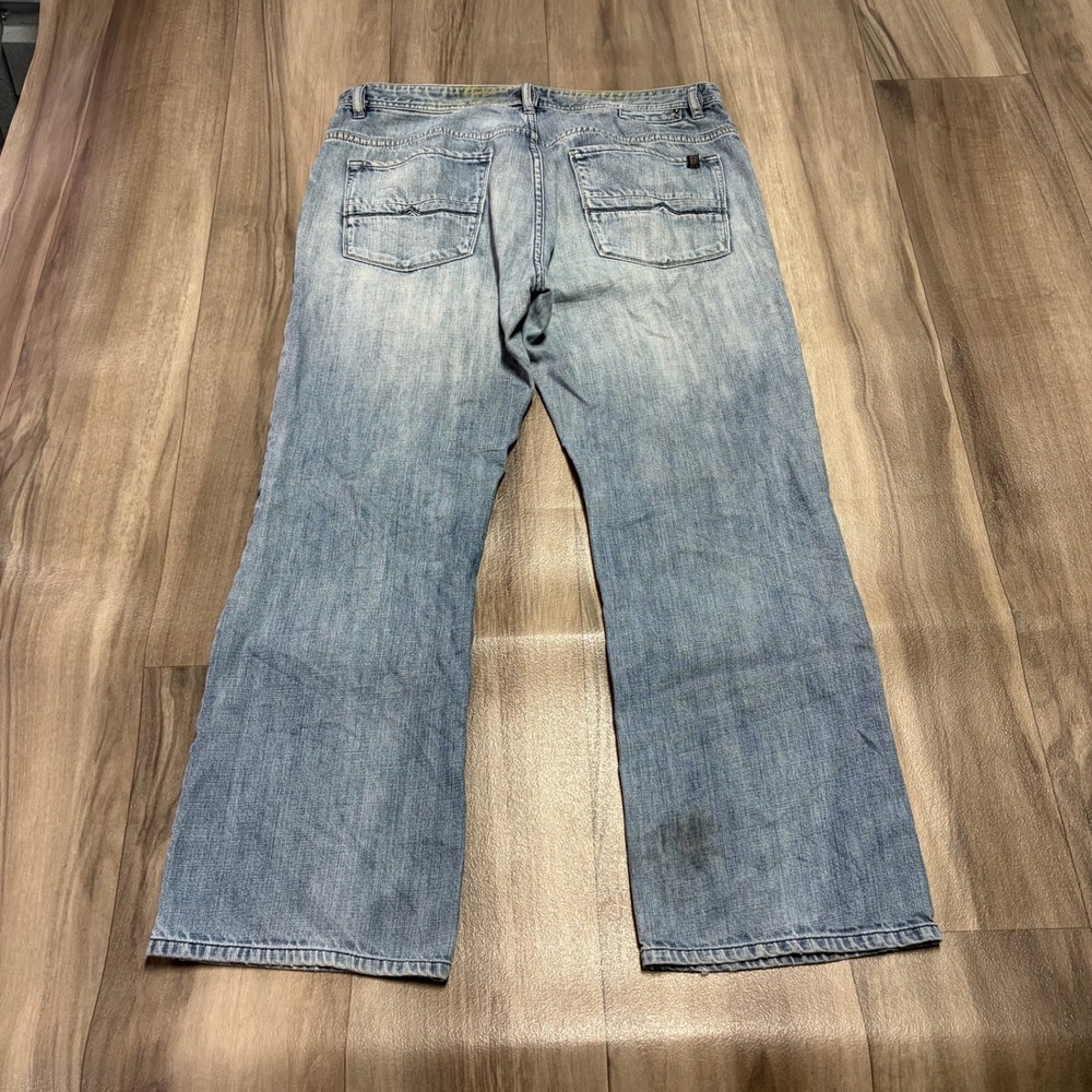 Buffalo David Bitton Mens 36 Light Wash Denim Straight Leg Jeans Blue 100 Cotton